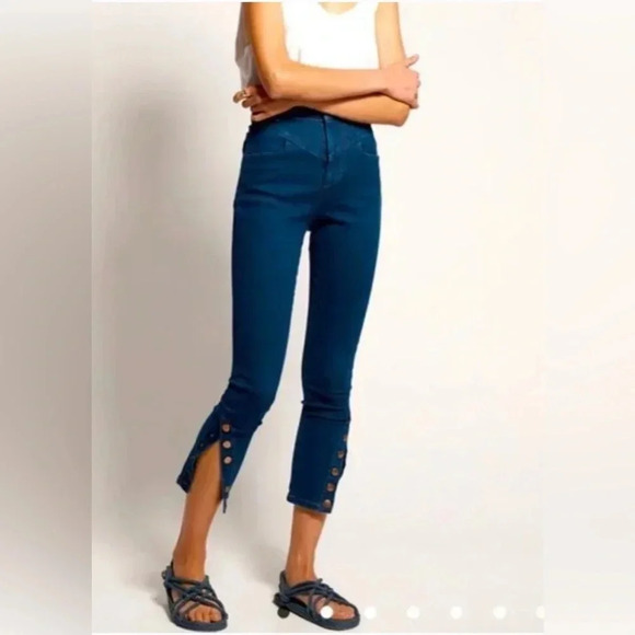 ! One Teaspoon Size 32 Indigo Blue Preachers High Waist Stretch Skinny Jea… - Picture 1 of 6